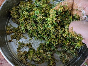 Mixing the ingredients together