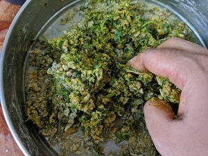 Water is added to make a tight dough