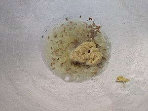Ginger Garlic paste with cumin seeds in oil