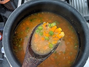 Simmer and the soup is ready to serve