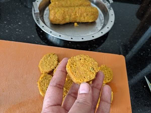 Thick slices of muthiya
