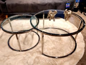 סט שולחנות עגולים דגם מיה צבע כסף