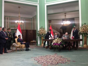 President Joko Widodo witnessed the signing of cooperation between Indonesia and Iran, in Tehran, Wednesday (14/12) afternoon. (Photo: Bouweda/PR)