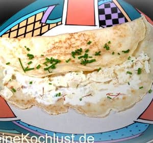Crêpes mit Krebsfleisch