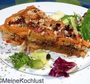 Tarte mit Süsskartoffel und Hackfleisch