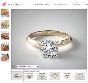 2 mm Knife Edge Solitaire by James Allen. Knife Edge Solitaire