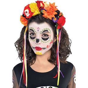 Amscan-International-HALLOWEEN-aliceband-equipamiento-diadema-calavera-mexicana