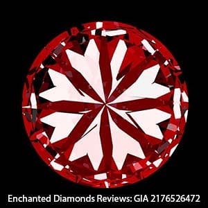 Enchanted Diamonds reviews, GIA Excellent cut 2176526472, hearts scope image H&A Scope Image for this GIA Excellent Cut Diamond.