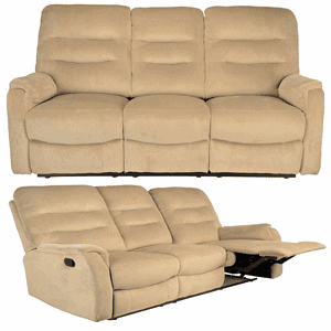 Canapea moderna living room Kring Sylvie cu 3 locuri 2 reclinere culoare Bej Canapea moderna living room Kring Sylvie cu 3 locuri 2 reclinere culoare Bej