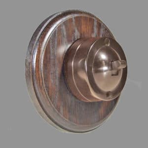 Bakelite 1 bank switch dark Round oak pattress