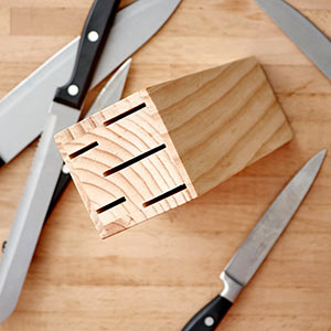 top view of knife block