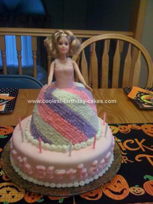 Cool Colorful Homemade Barbie Cake For A 7th Birthday Party