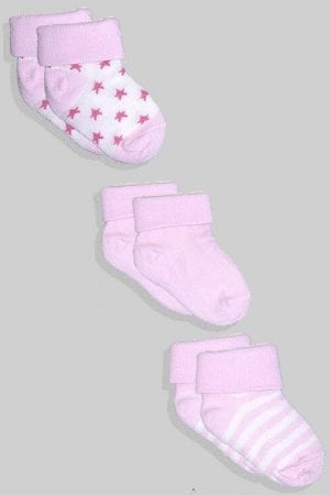 שלישיית גרביים לתינוקות  - ורוד