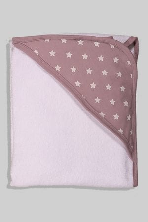 מגבת לתינוק עם כובע - כוכבים - סגול