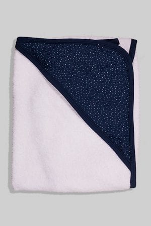 מגבת לתינוק עם כובע - נקודות - כחול