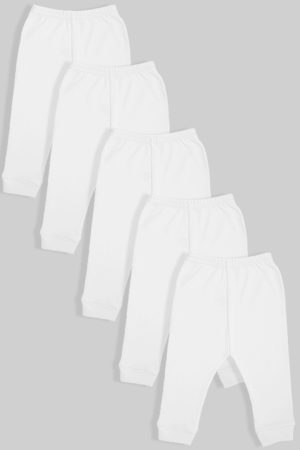 חמישיית מכנסיים פתוחים פלנל לבן (0-2.5 שנים)