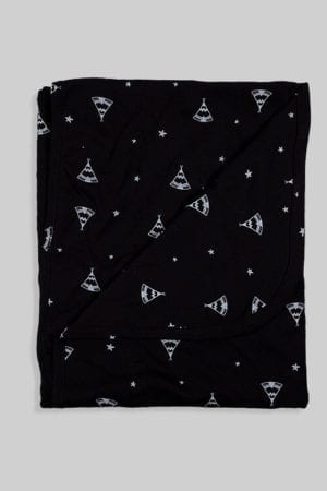 שמיכת קיץ טריקו דו צדדית לעגלה/מיטה - אוהלים שחורים