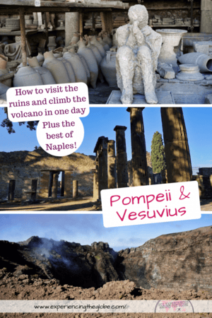 All the info you need to visit Pompeii and Vesuvius in one day –how to make it as a day trip from Naples, which are the main sights of the archaeological site, is it safe to visit Mt. Vesuvius, what to do (and where to eat) in Naples, and more. All your questions in one post! #Pompeii #Vesuvius #MtVesuvius #Wanderlust #LaBellaItalia #TravelPhotography #IndependentTravel #SoloFemaleTravel #BucketList #Adventures #Archaeology