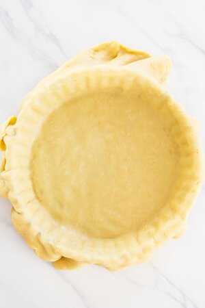 Homemade Butter Pie Crust Dough in Pie Plate