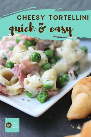 Easy tortellini recipe with ham and peas