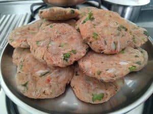 Shape and refrigerate for crispy Air fried cutlets