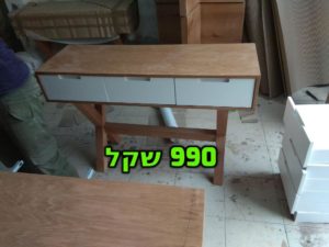 קונסולת עץ שילוב לבן
