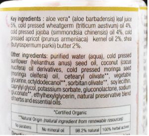 Just Herbs Cascade lotion ingredients review