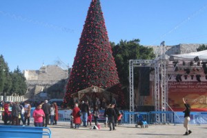 Tens of thousands of pilgrims descended on Bethlehem in the days leading up to Christmas. Despite ongoing repairs to the Church of the Nativity, visitors have been able to access the church, built atop the traditional site of Jesus's birth. (Religion News Service )