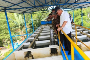 Menteri PUPR Basuki Hadimuljono saat meninjau proyek pembangunan SPAM, di Labuan Bajo. NTT, beberapa waktu lalu