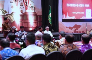 Presiden Jokowi saat memberikan sambutan dalam pengarahan kepada peserta Rakernas APPSI di Hotel The Trans Luxury, Kota Bandung, Provinsi Jawa Barat, Kamis (22/2). (Foto: BPMI)