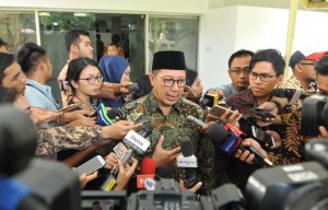 Menag kepada wartawan usai Rapat Terbatas di Kantor Presiden, Jakarta, Rabu (4/4) siang. (Foto: Humas/Jay)