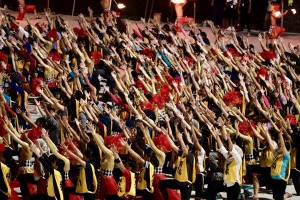Ribuan penari dilibatkan dalam gladi resik pembukaan Asian Games XVIII, di Jakarta, beberapa waktu lalu. (Foto: IST)