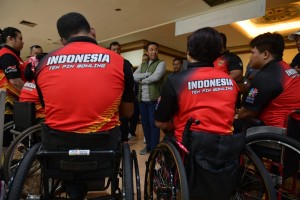 Minister of Youth and Sport visits Asian Para Games Athletes in Bengawan Sport Center Solo, Central Java, Thursday (9/13). (Photo: Public Relations of Ministry of Youth and Sport)