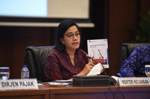 Menkeu saat memberikan penjelasan di Aula Djuanda gedung Juanda I Kementerian Keuangan, Jakarta, Kamis (18/10). (Foto: Humas Kemenkeu)