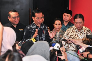 President Jokowi answer questions from the journalists after attending the launching ceremony of the Entrepreneurship Program of State Civil Apparatus (ASN) and Retirees at Sentul International Convention Center, Sentul, Bogor, West Java, Wednesday (16/1). Photo by: JAY/PR.