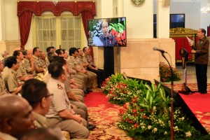 Presiden Jokowi memberikan sambutan pada pembukaan Rakernas Kementerian ATR/BPN, di Istana Negara, Jakarta, Rabu (6/2) siang. (Foto: Rahmat/Humas)