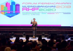 President Jokowi delivers his remarks at the Opening of the 2019 National Development Planning Conference (Musrenbangnas) in Central Jakarta, Thursday (9/5). (Photo by: Rahmat /PR).