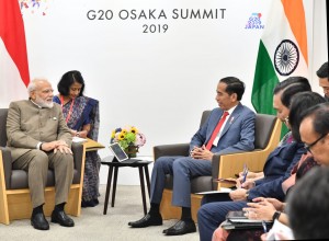 President Jokowi and Indian PM Narendra Modi, in Osaka, Japan, Saturday (29/6). (Photo by: Presidential Secretariat).