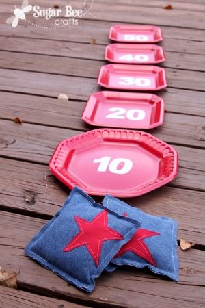Red White and Blue Bean Bag Game