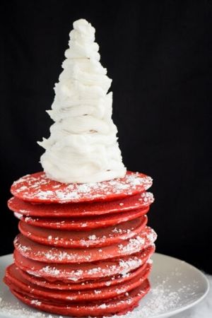 Red Gingerbread Christmas Pancakes