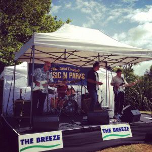 covered stage hire - our Small Stage 4.8 by 3m for Music In Parks