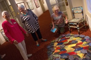 Left to right, Chris Nearing, Susan Lahey and Bev Hall in the Presidents Gallery.