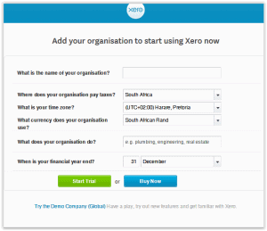 Add your organisation to start using Xero