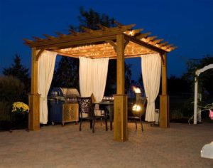 Pergola Lights Eight Easy Lighting Ideas Outsidemodern Pergola With Chiminea Source Pinterest