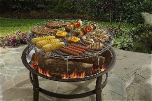 Fire Pit Grates For Cooking Outsidemodern Bar B Q Large Round Cooking Grate On A Fire Pit