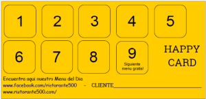 Restaurante italiano cinquecento valencia Happy card