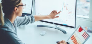 woman assessing business risk