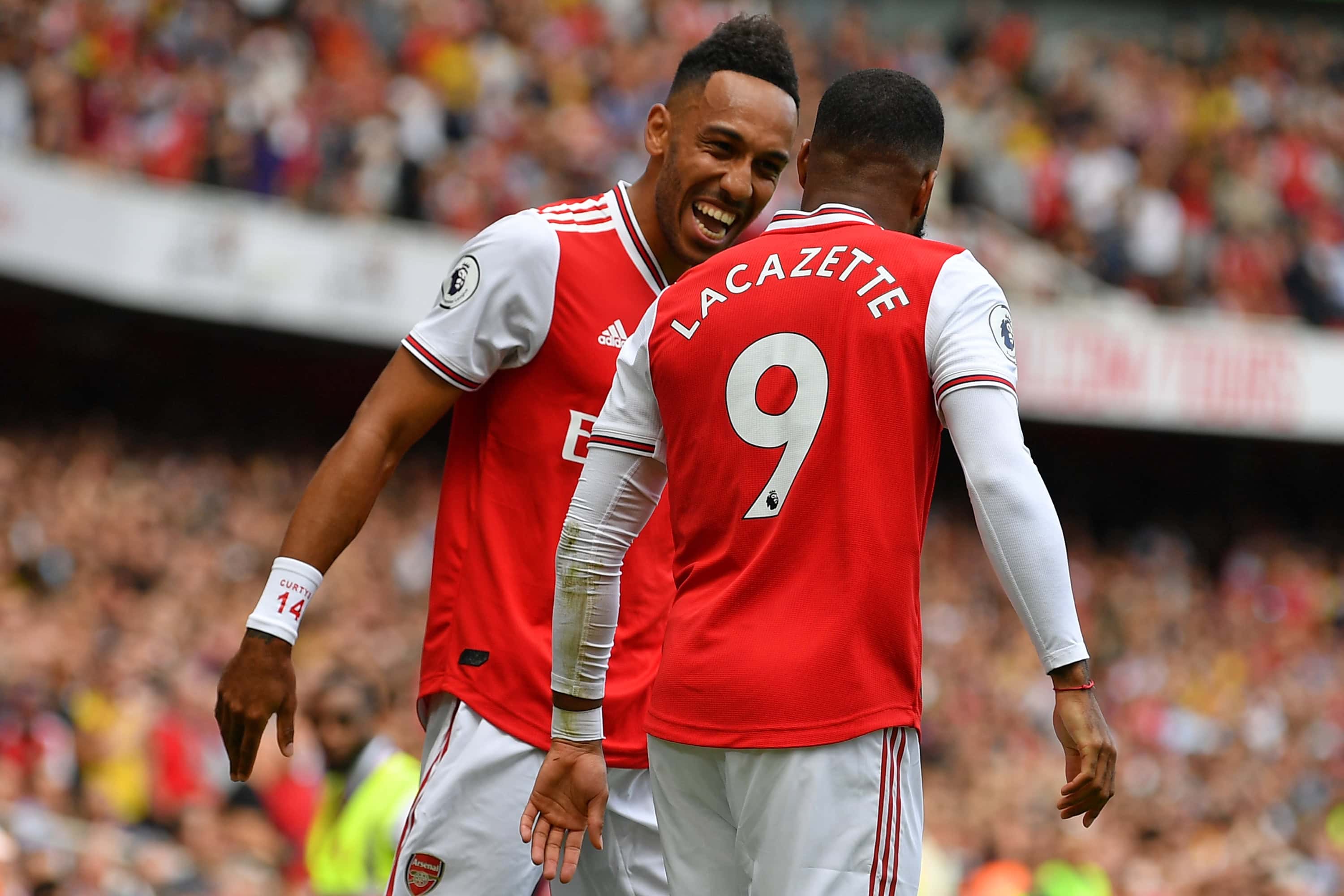 Aubameyang and Lacazette have been below their best this season (Photo by Daniel Leal-Olivas/AFP/Getty Images)