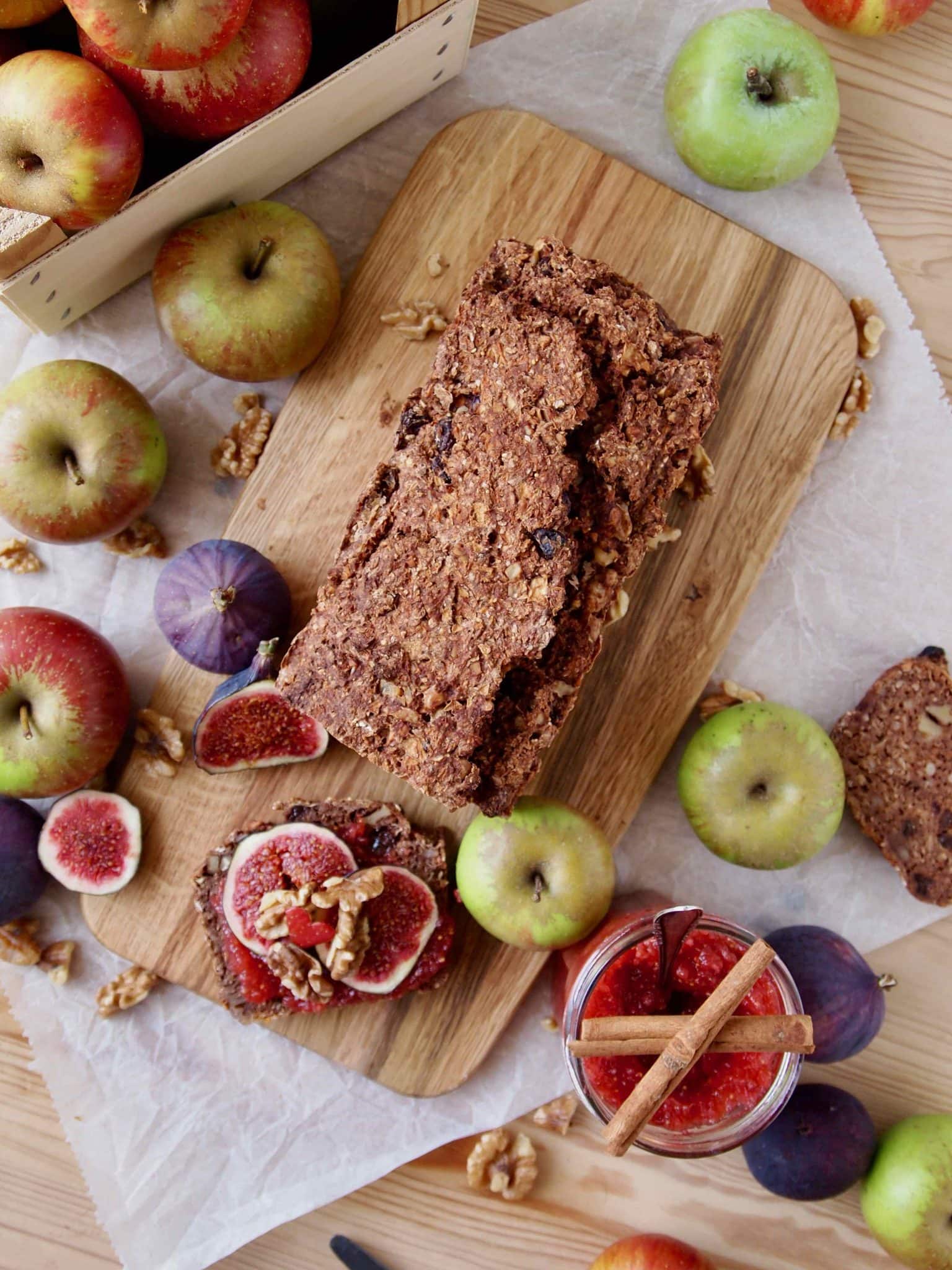 Apfelbrot, zuckerfrei und gesund