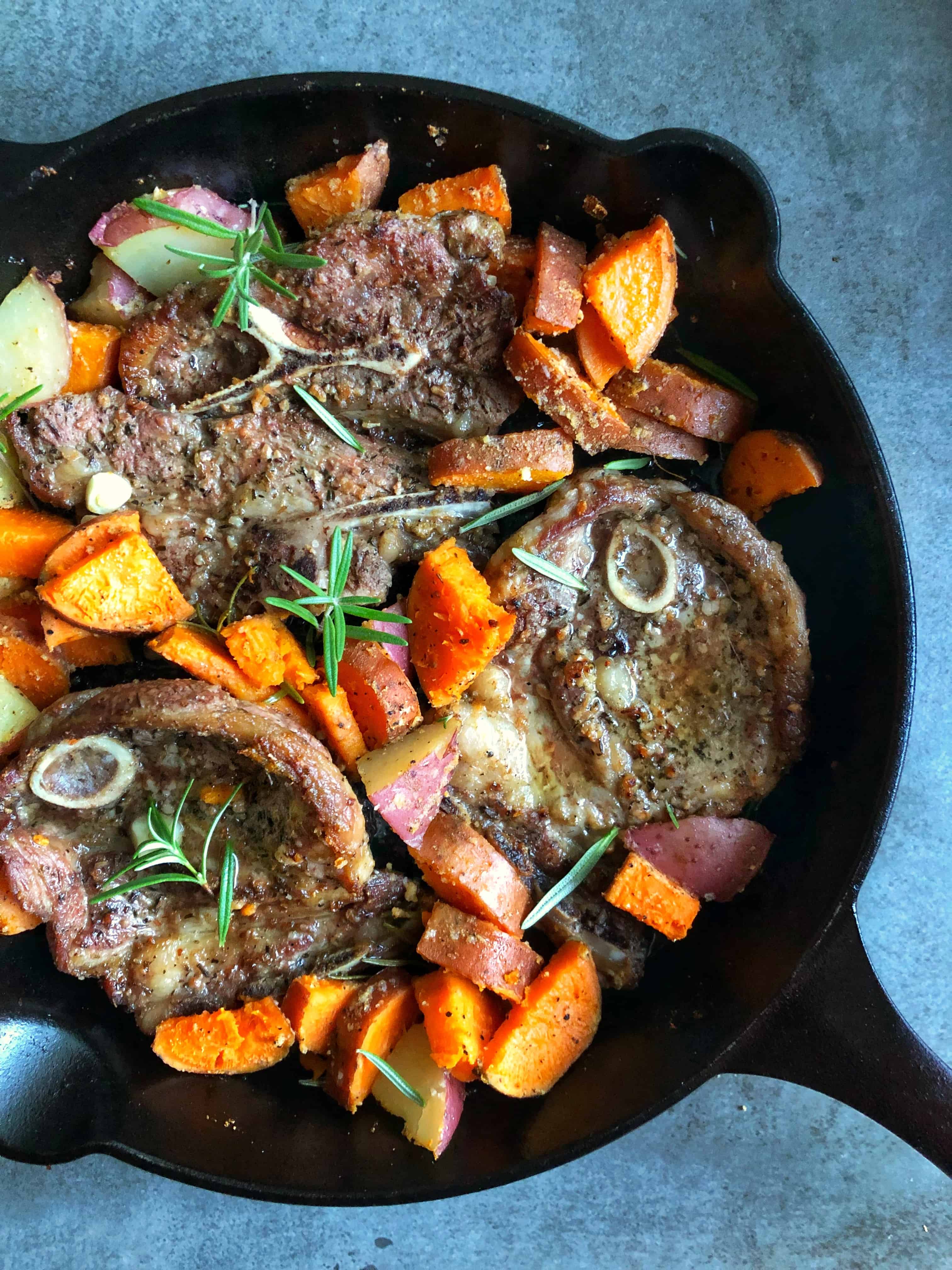 Lamb Chops & Potatoes Skillet - Fufu's Kitchen